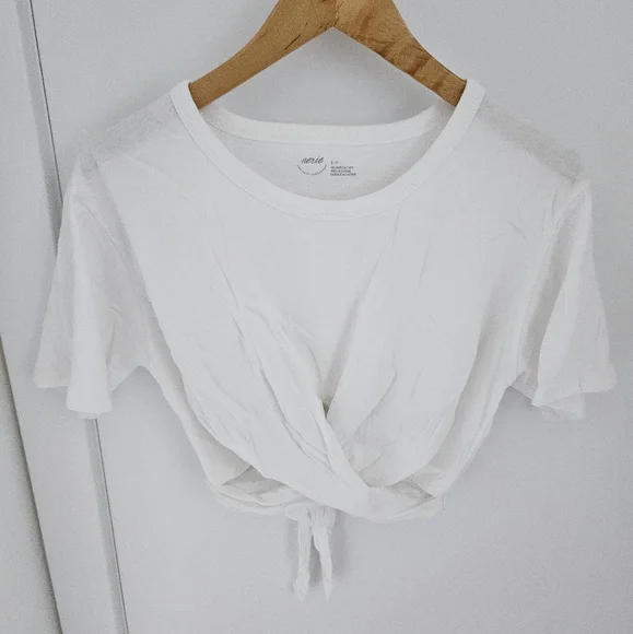 Aerie Cropped Wrapback T-shirt - Picture 3 of 5